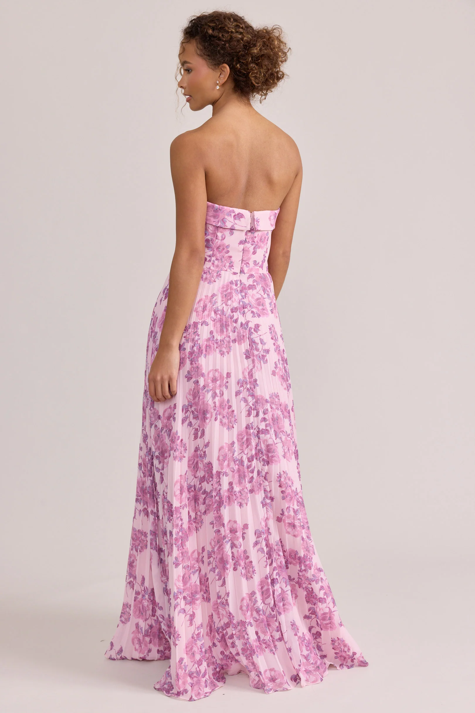 Saylor Chiffon Pleated Floral Print Dress | Made To Order - Image 15