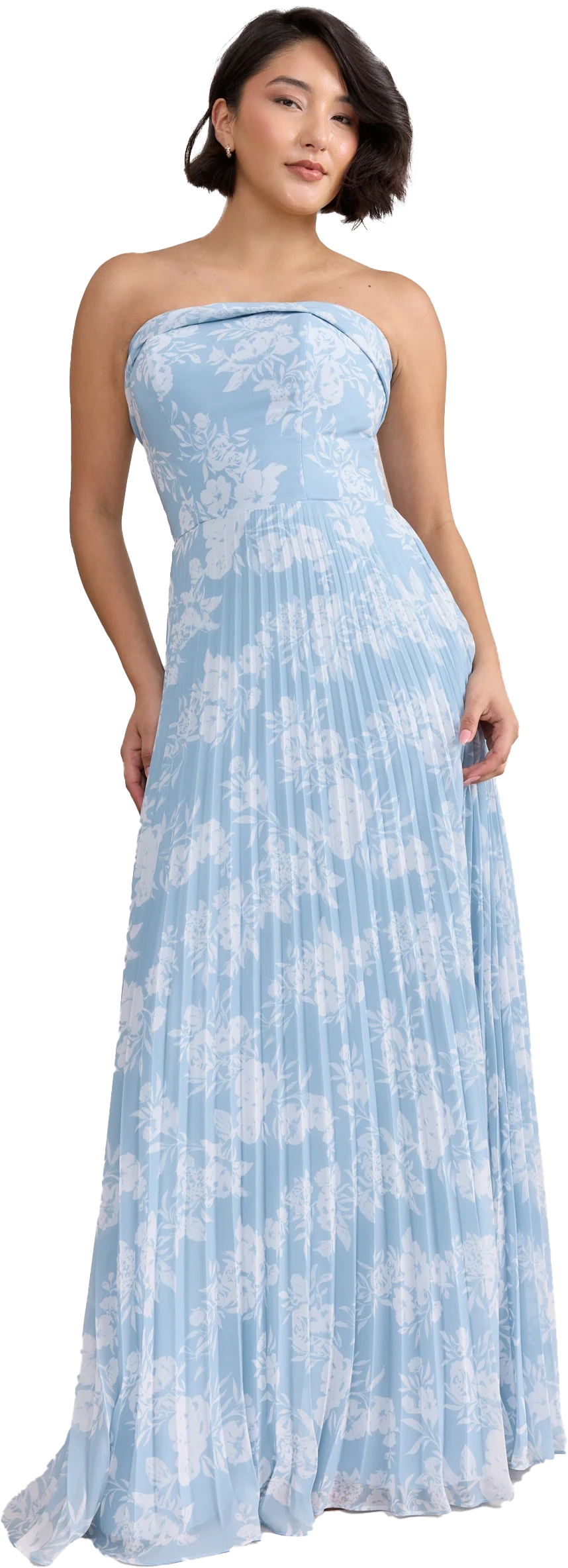 Saylor Chiffon Pleated Floral Print Dress | Made To Order - Image 17