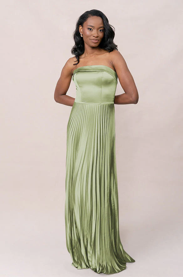 Saylor Satin Pleated Dress | Made To Order - Image 101