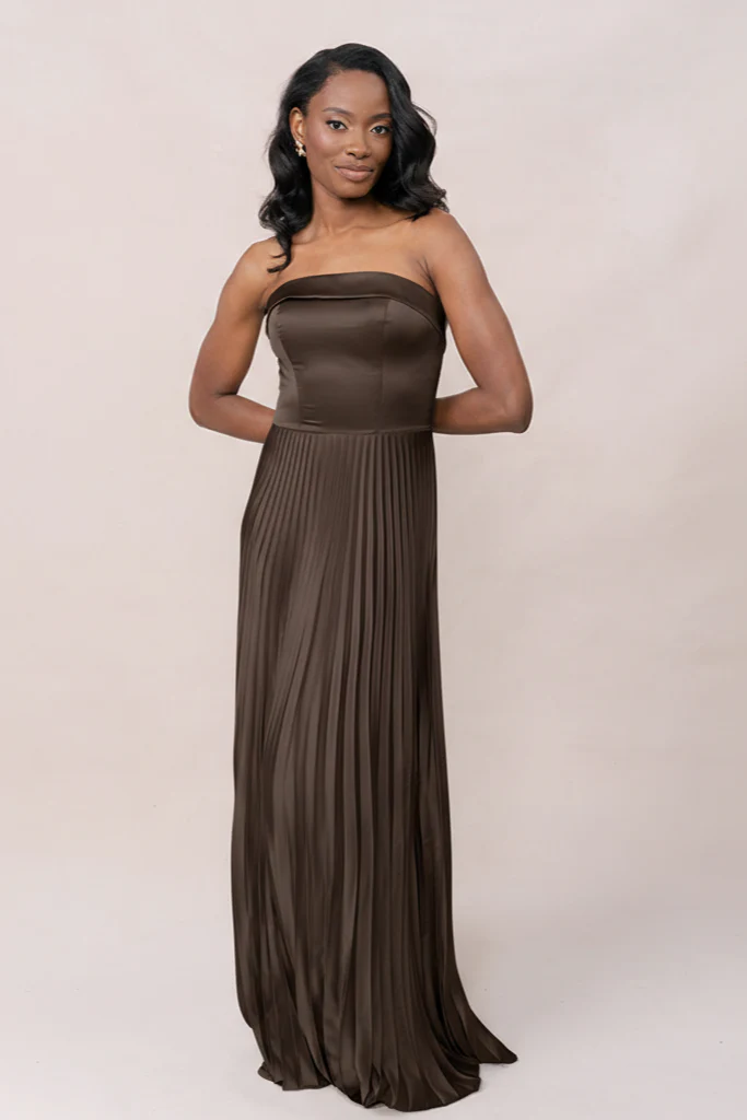 Saylor Satin Pleated Dress | Made To Order - Image 103