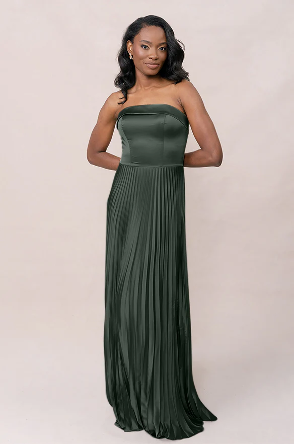 Saylor Satin Pleated Dress | Made To Order - Image 15