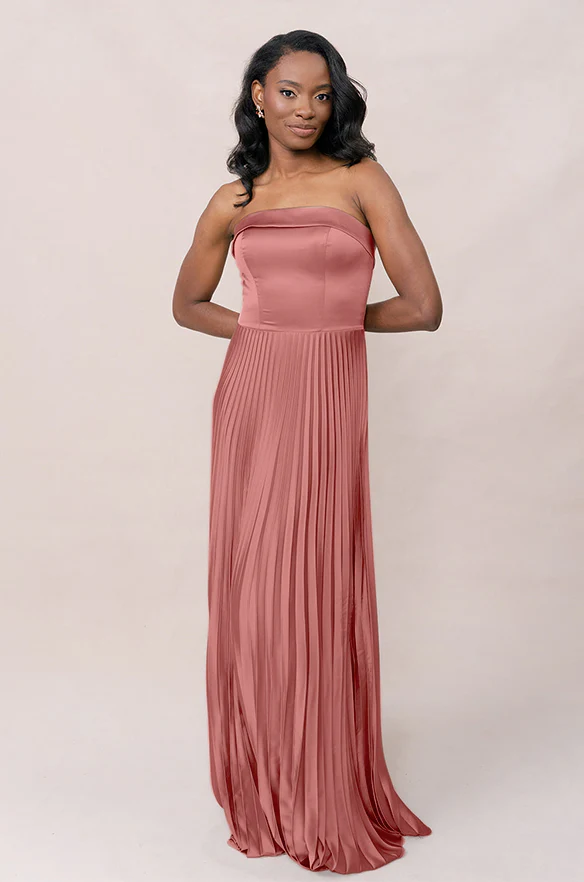 Saylor Satin Pleated Dress | Made To Order - Image 16