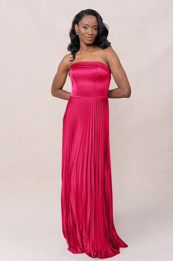 Saylor Satin Pleated Dress | Made To Order - Image 25