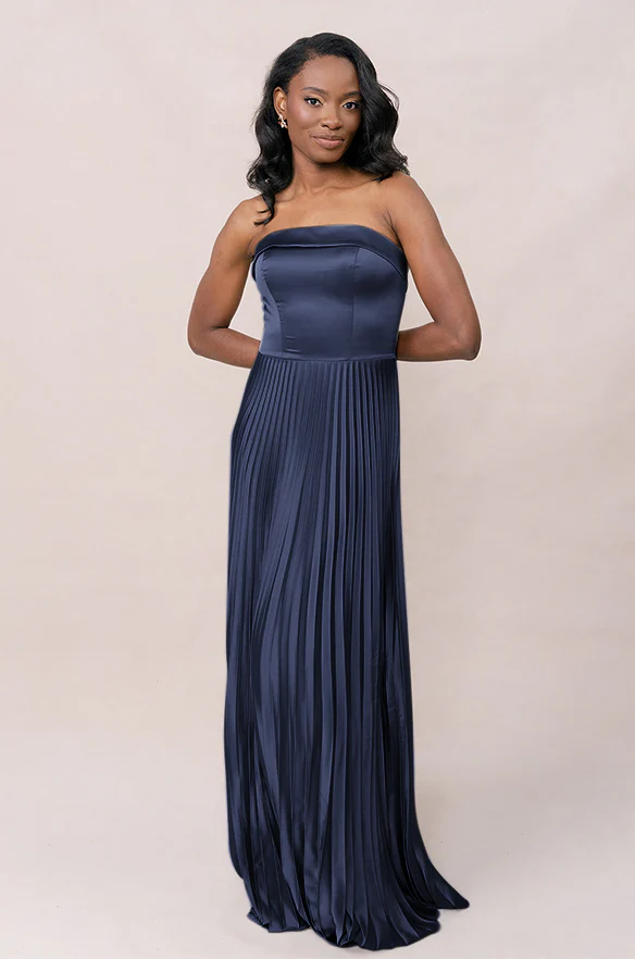 Saylor Satin Pleated Dress | Made To Order - Image 26