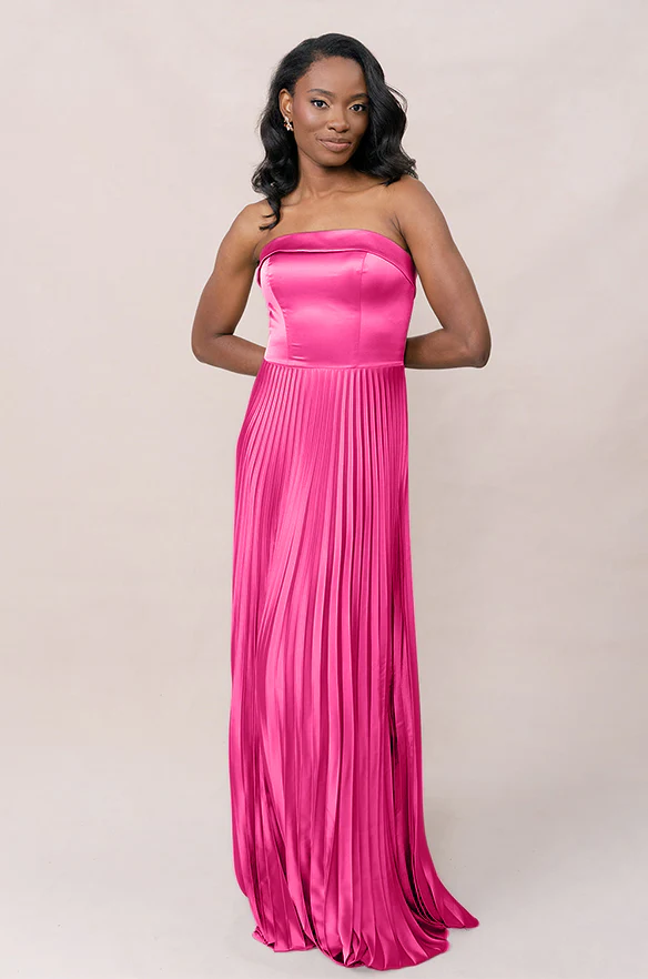 Saylor Satin Pleated Dress | Made To Order - Image 30