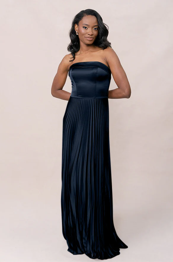 Saylor Satin Pleated Dress | Made To Order - Image 33
