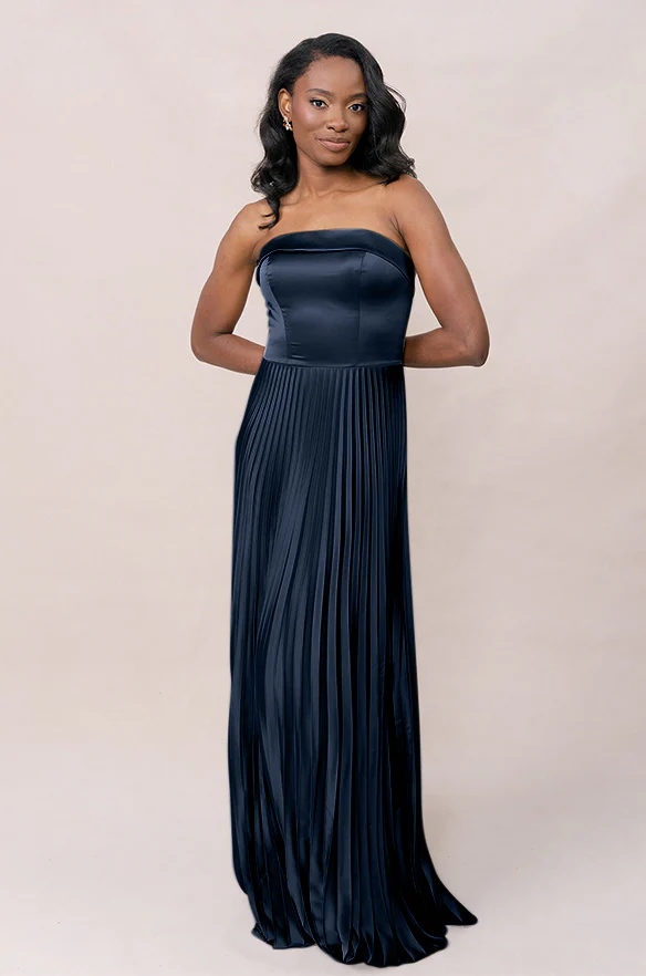 Saylor Satin Pleated Dress | Made To Order - Image 38