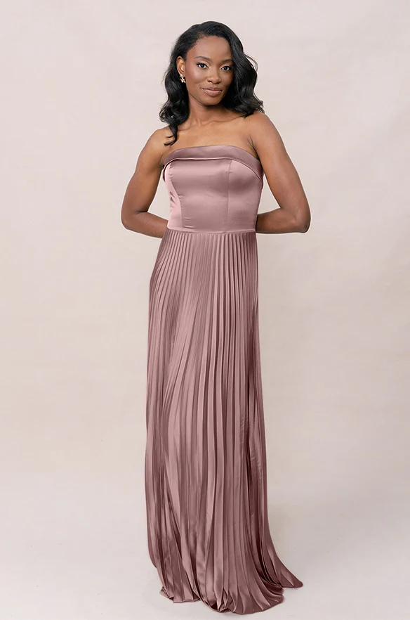 Saylor Satin Pleated Dress | Made To Order - Image 39