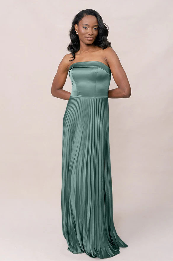 Saylor Satin Pleated Dress | Made To Order - Image 40