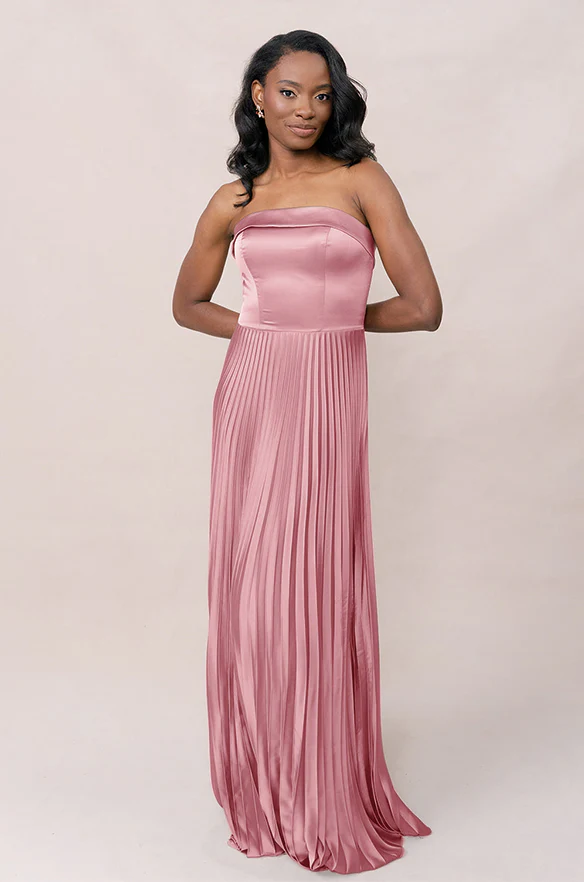 Saylor Satin Pleated Dress | Made To Order - Image 41