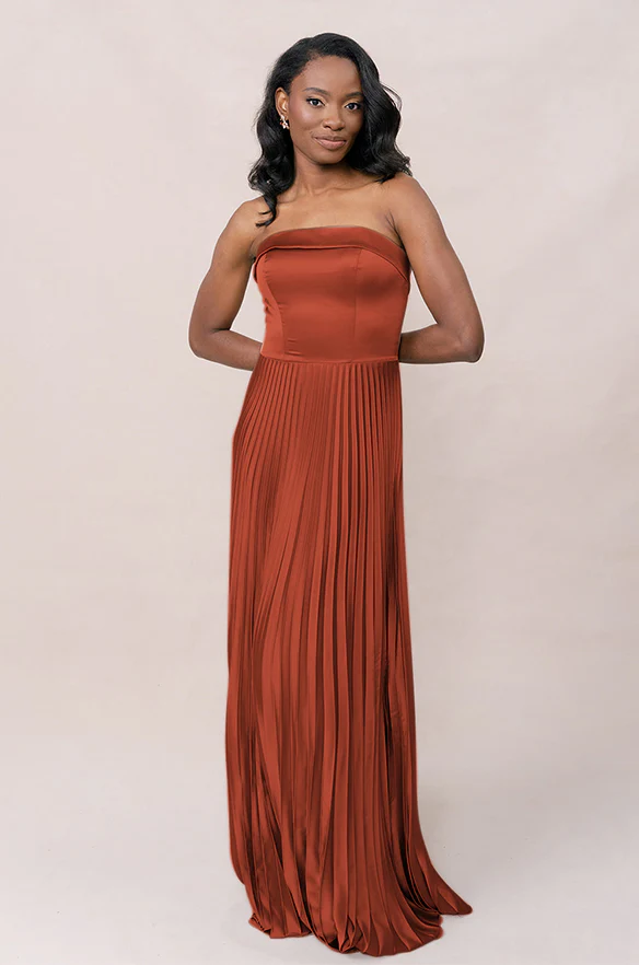 Saylor Satin Pleated Dress | Made To Order - Image 42