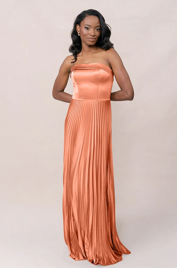 Saylor Satin Pleated Dress | Made To Order - Image 46