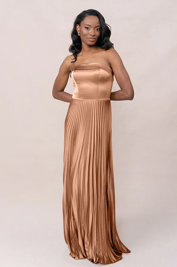 Saylor Satin Pleated Dress | Made To Order - Image 49