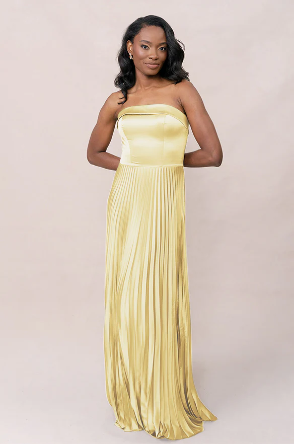 Saylor Satin Pleated Dress | Made To Order - Image 50