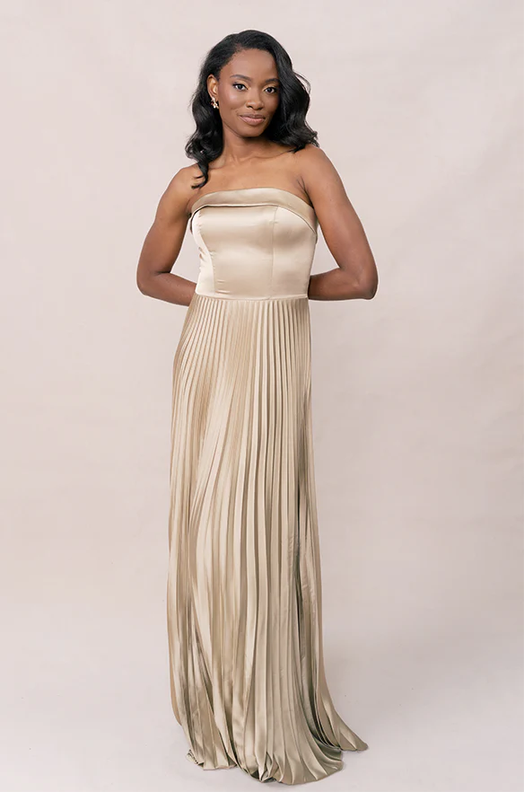 Saylor Satin Pleated Dress | Made To Order - Image 51