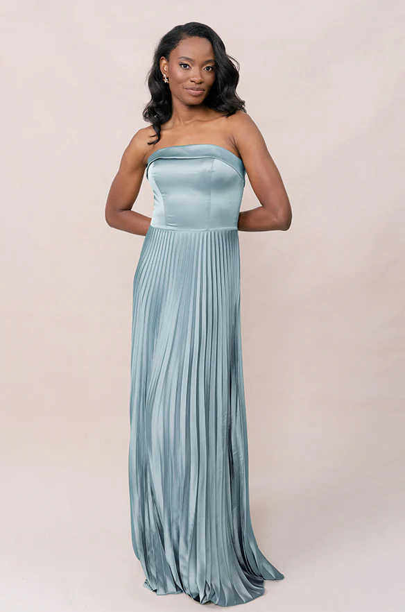 Saylor Satin Pleated Dress | Made To Order - Image 53