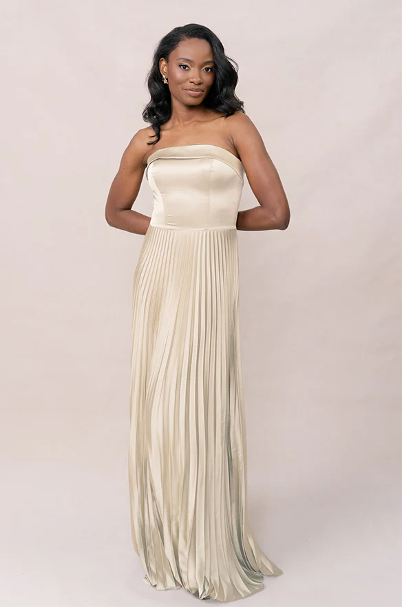 Saylor Satin Pleated Dress | Made To Order - Image 54