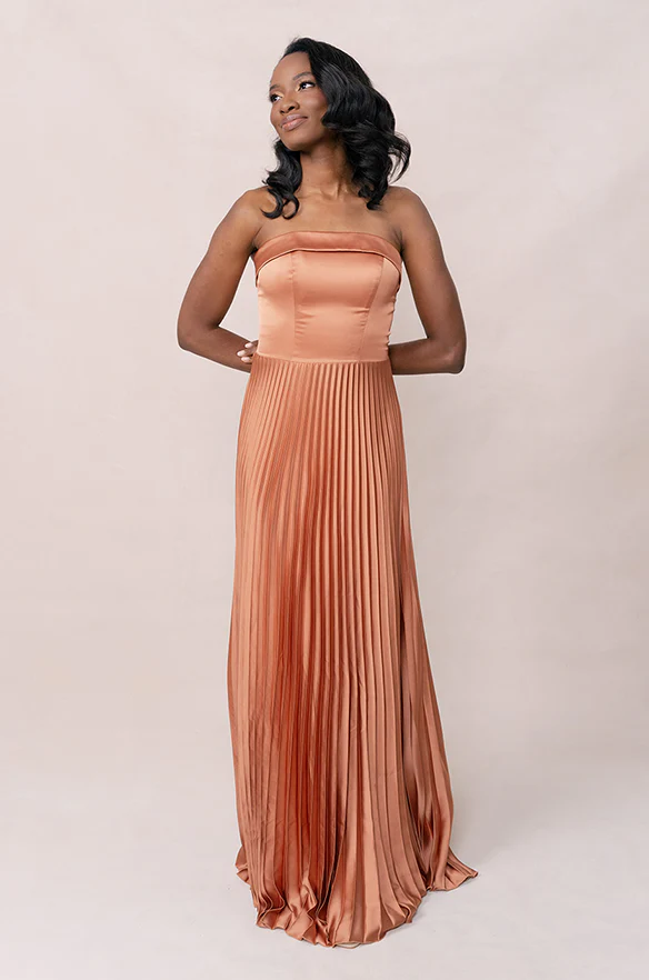 Saylor Satin Pleated Dress | Made To Order - Image 6