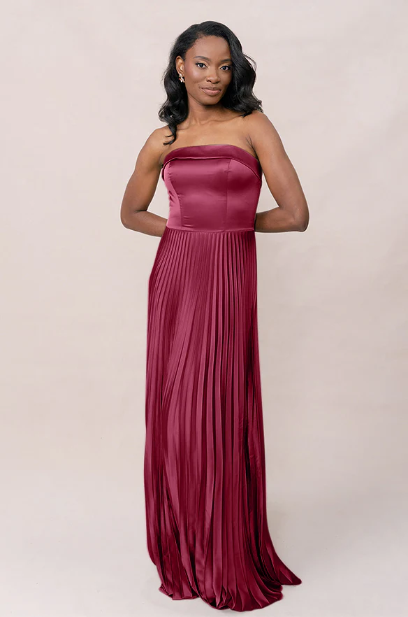 Saylor Satin Pleated Dress | Made To Order - Image 8