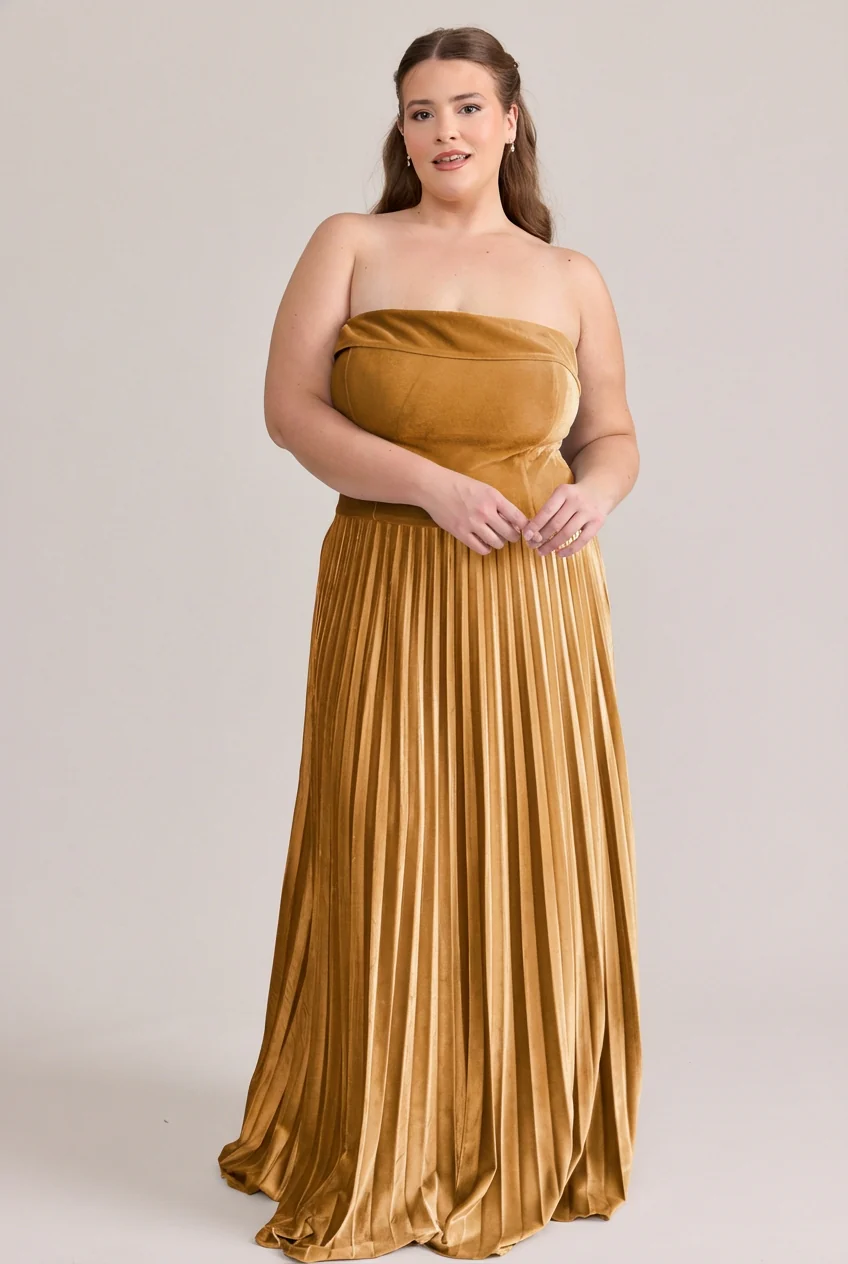 Saylor Velvet Pleated Dress | Made To Order - Image 25