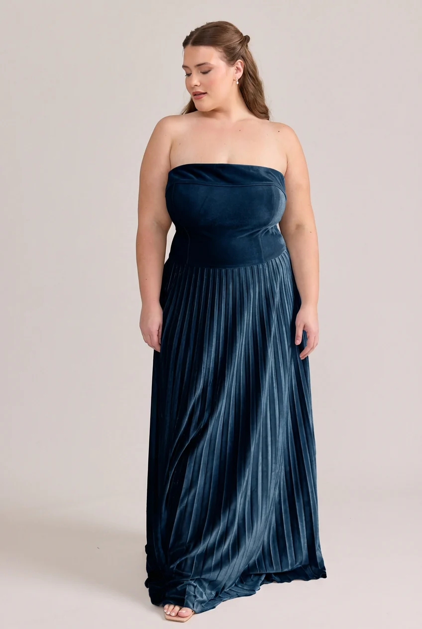 Saylor Velvet Pleated Dress | Made To Order - Image 28