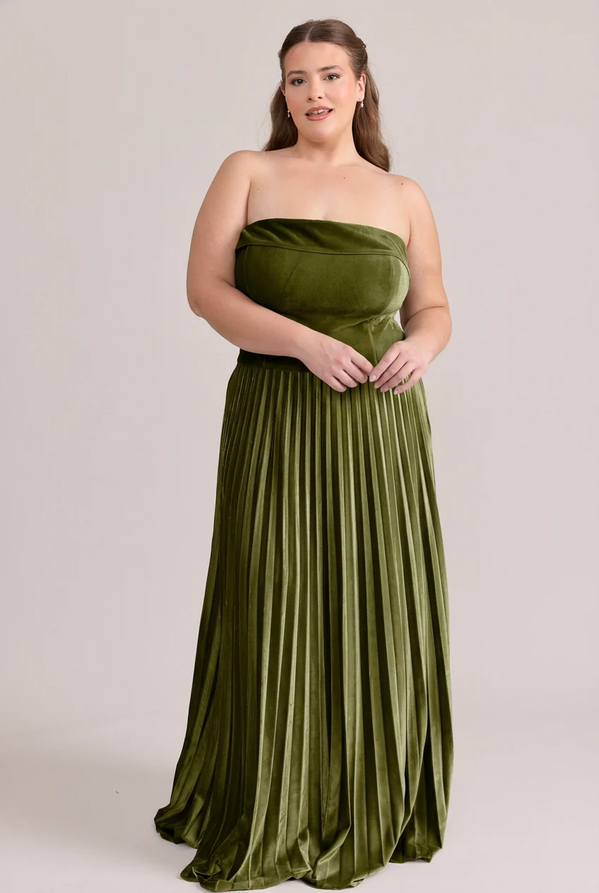 Saylor Velvet Pleated Dress | Made To Order - Image 29