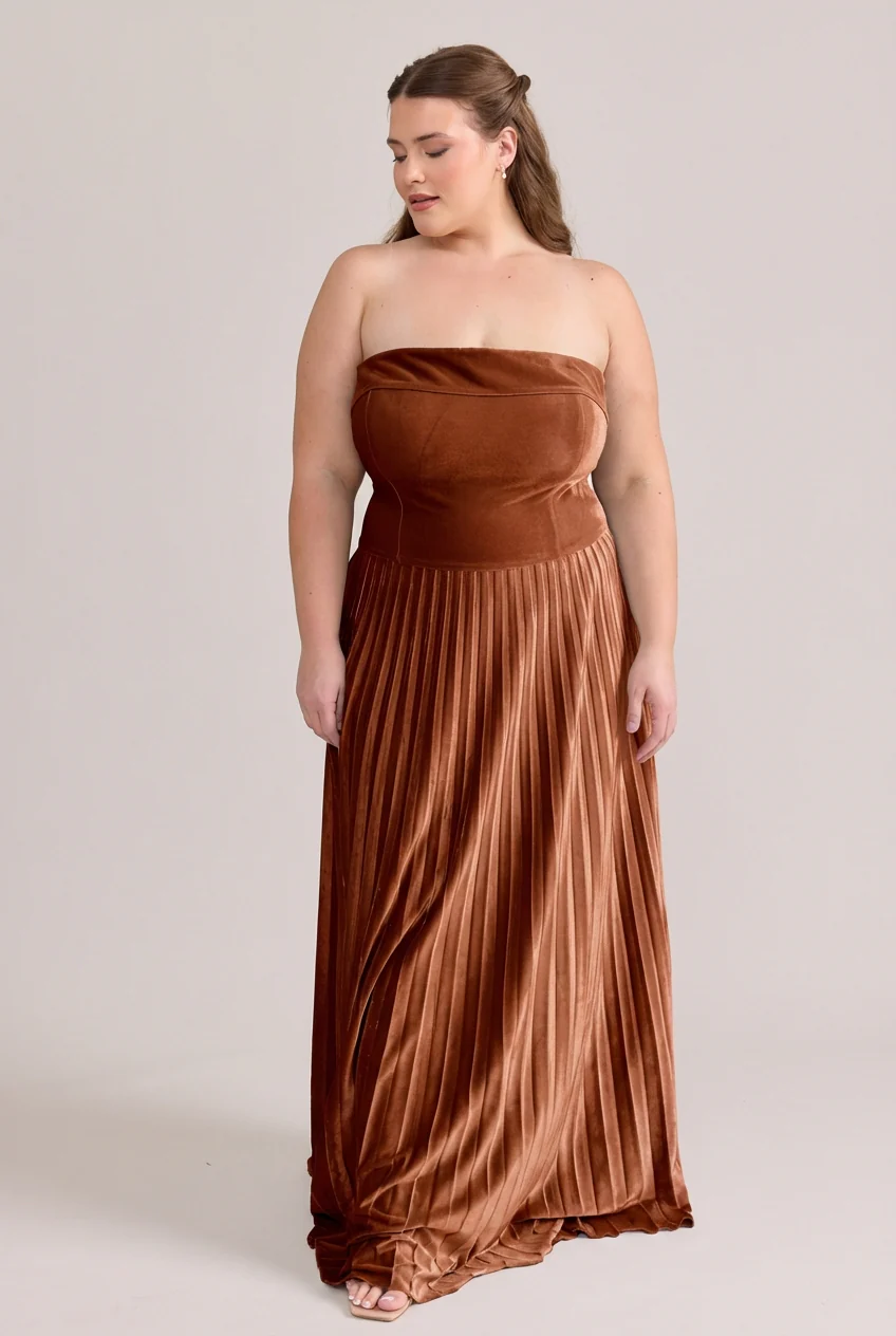 Saylor Velvet Pleated Dress | Made To Order - Image 40