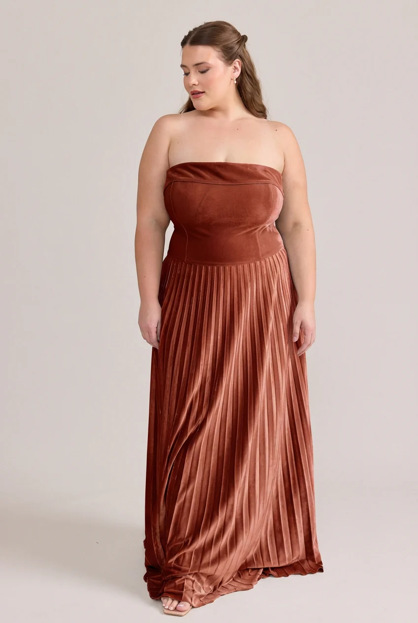 Saylor Velvet Pleated Dress | Made To Order - Image 44
