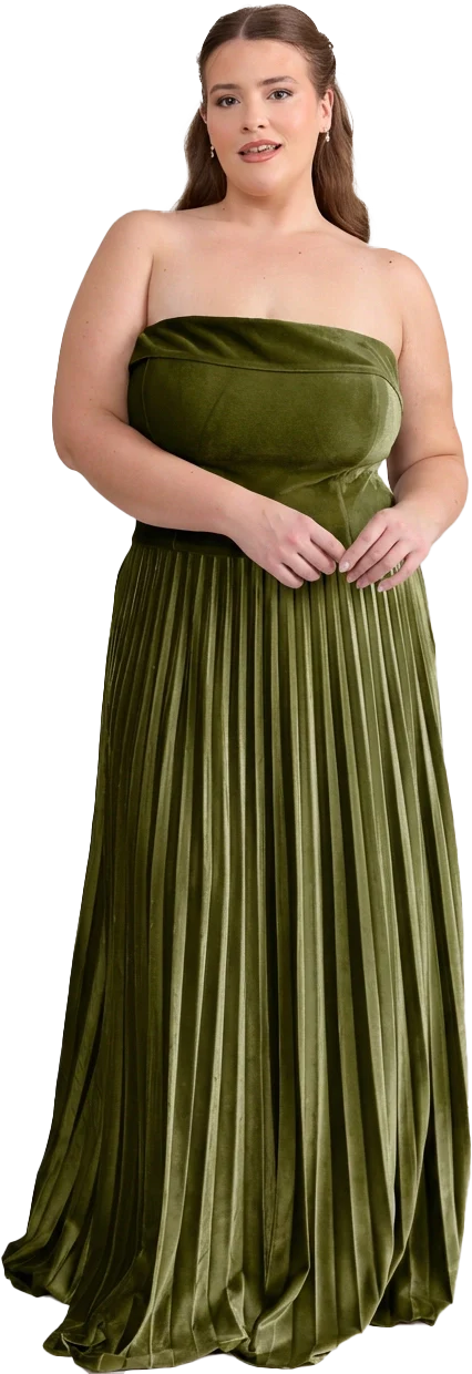 Saylor Velvet Pleated Dress | Made To Order - Image 59