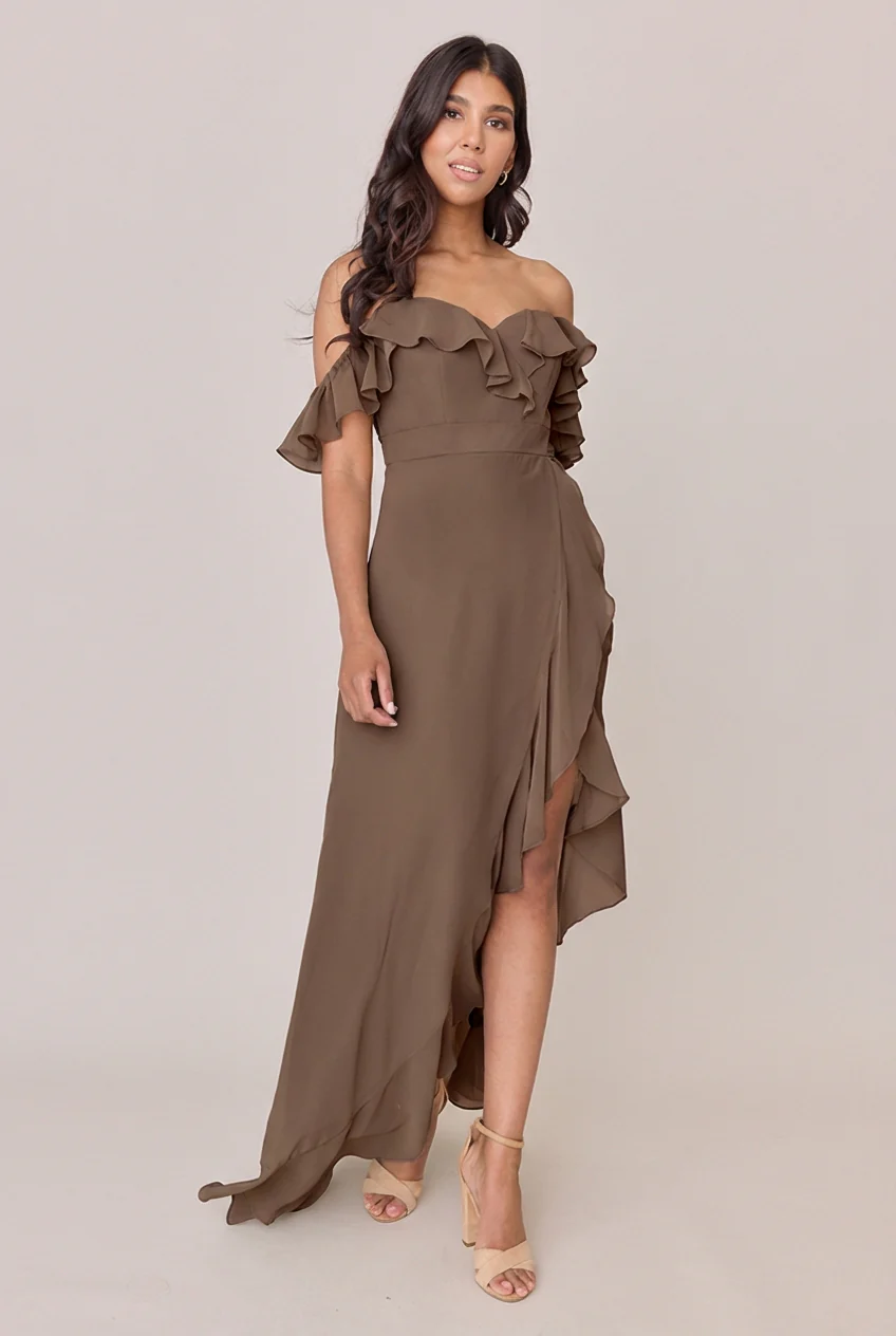 Scarlet Chiffon Dress | Made To Order - Image 155