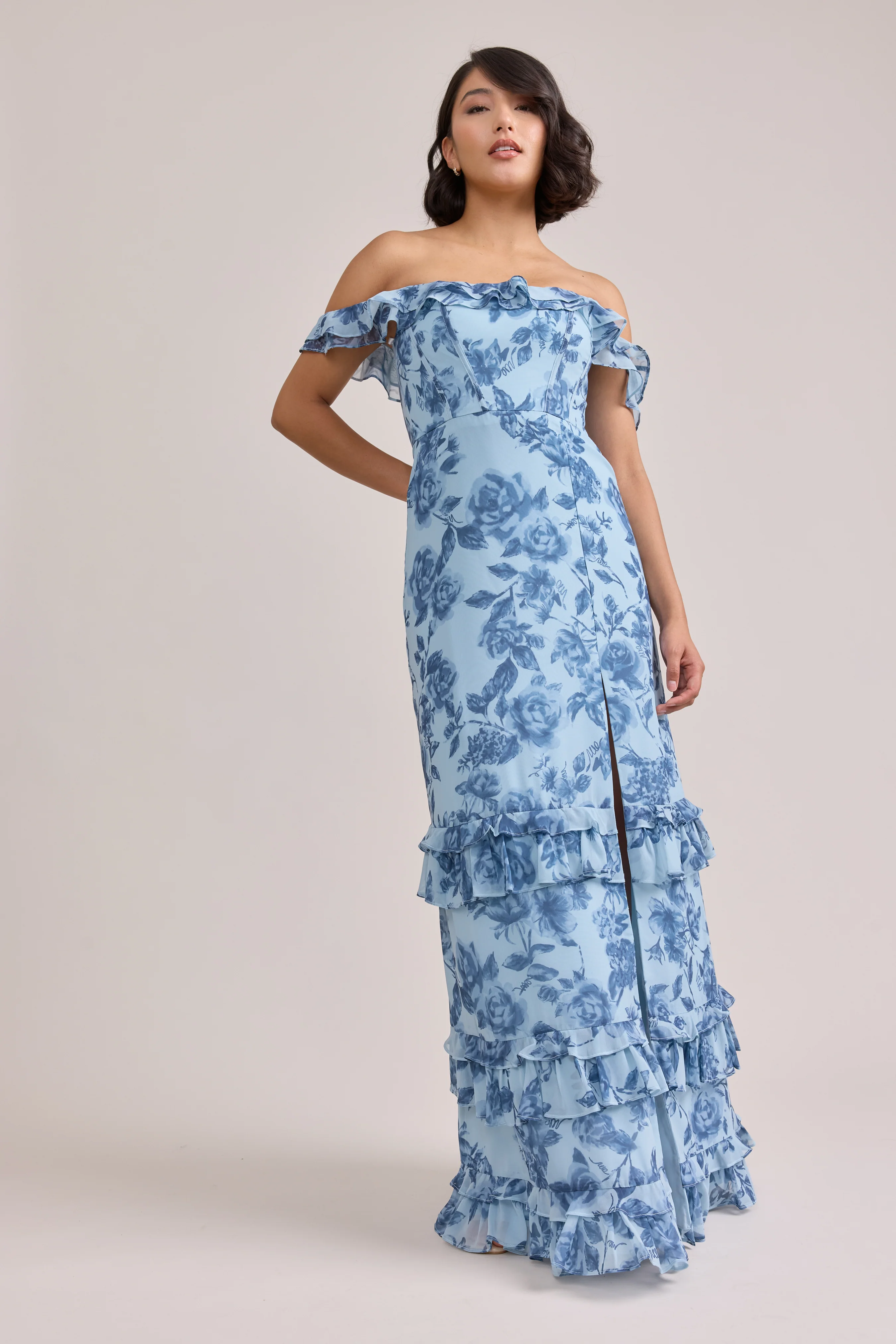 Shea Chiffon Floral Print Dress | Made To Order - Image 13