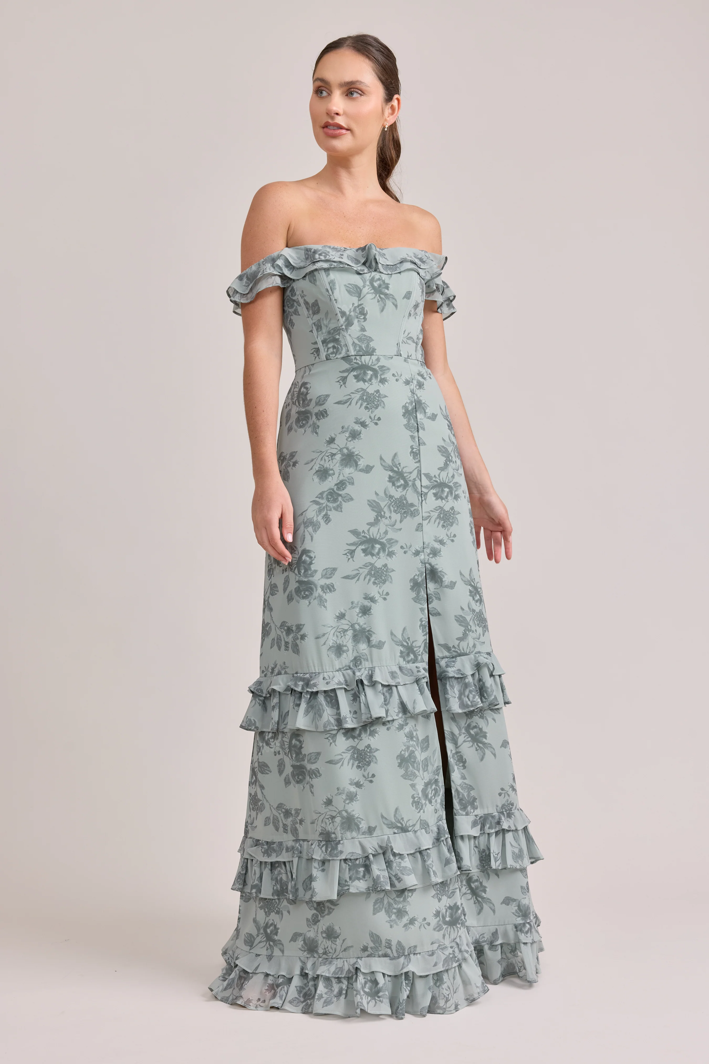 Shea Chiffon Floral Print Dress | Made To Order - Image 20