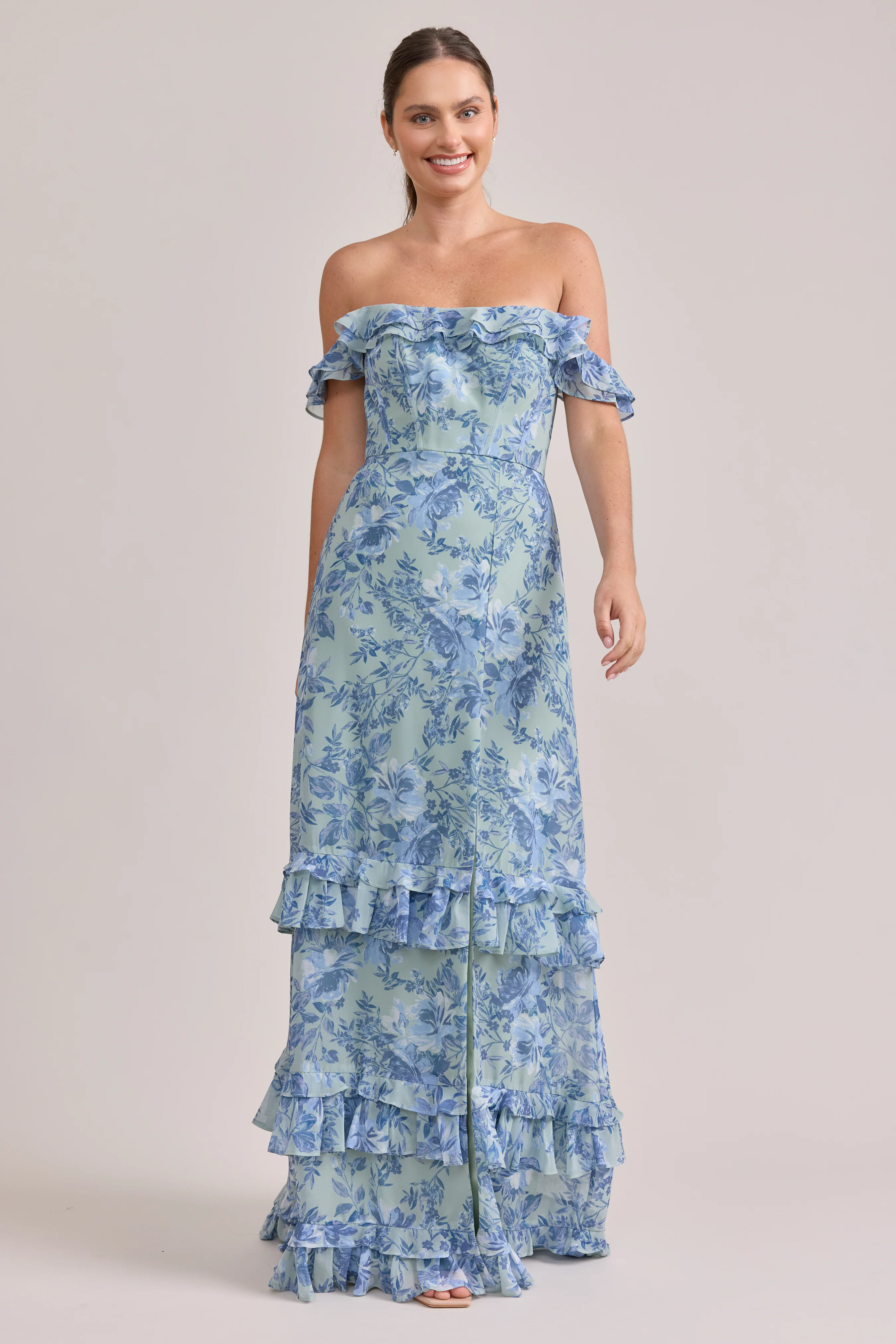 Shea Chiffon Floral Print Dress | Made To Order - Image 23
