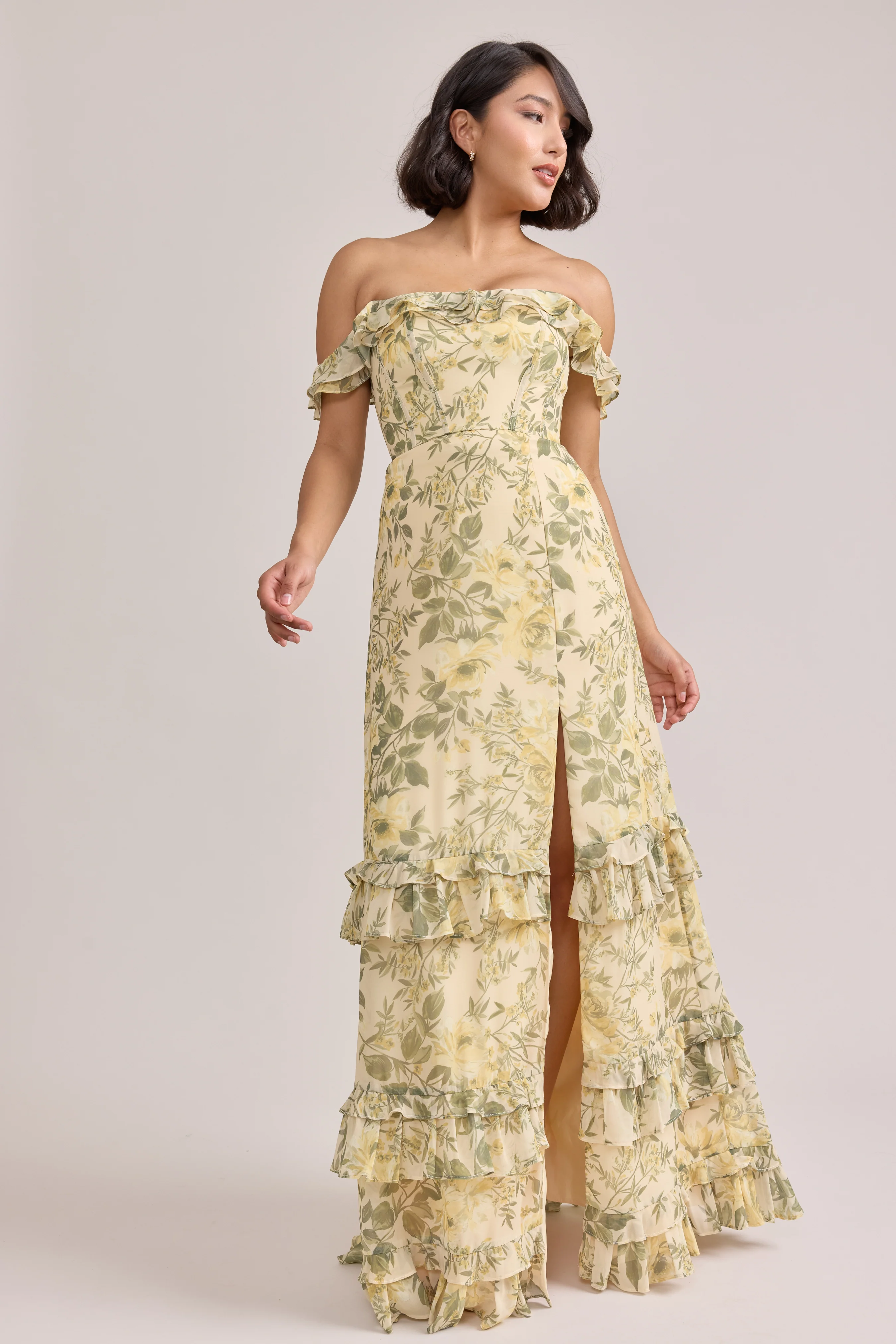 Shea Chiffon Floral Print Dress | Made To Order - Image 26