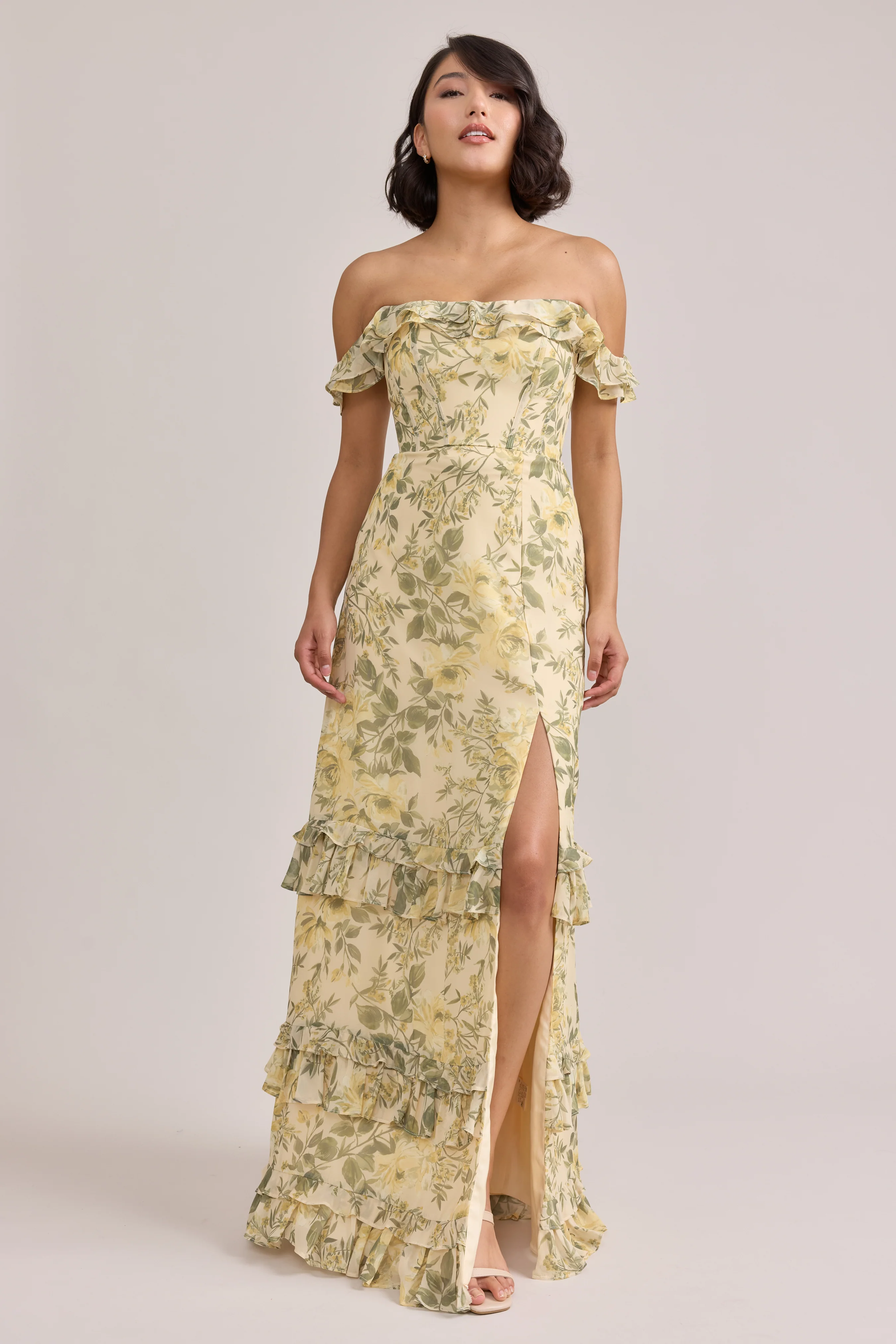 Shea Chiffon Floral Print Dress | Made To Order - Image 28