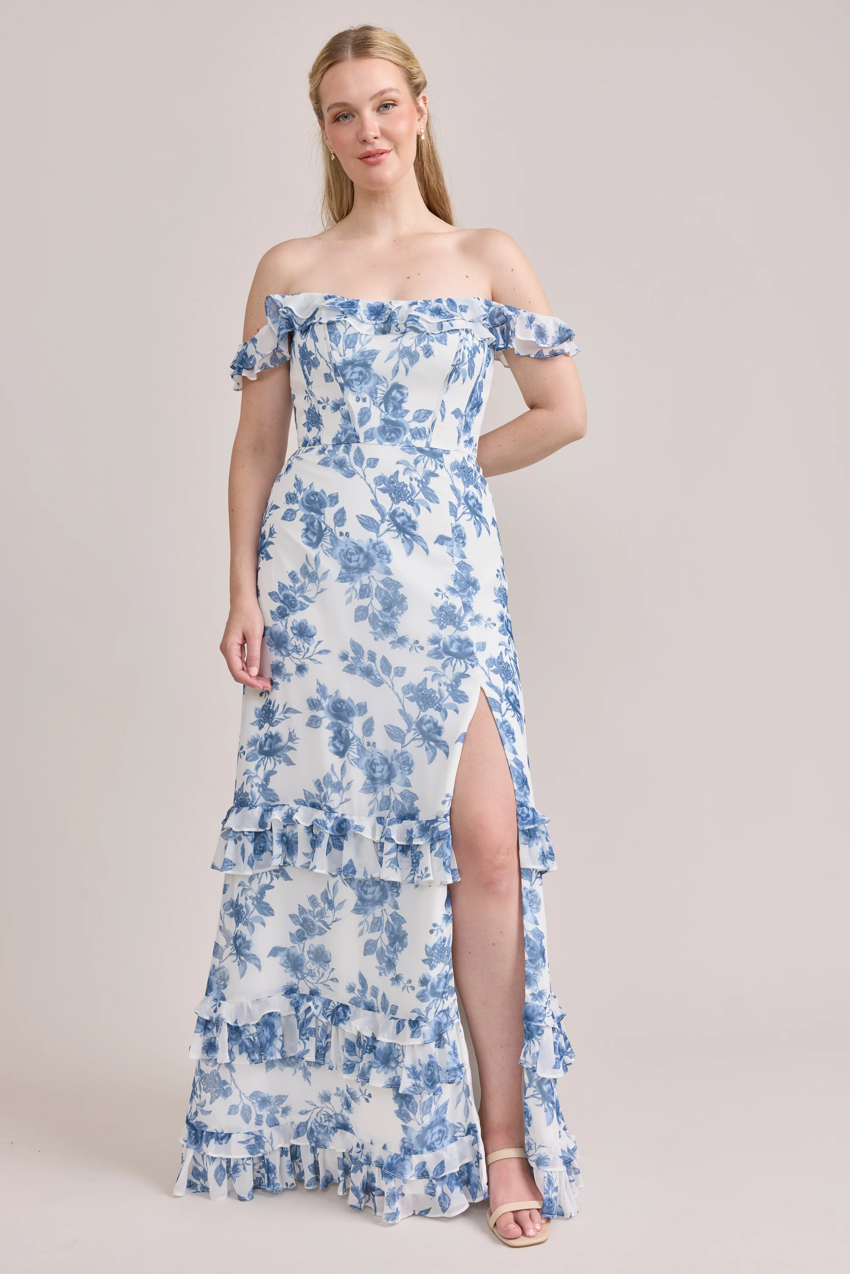 Shea Chiffon Floral Print Dress | Made To Order - Image 32