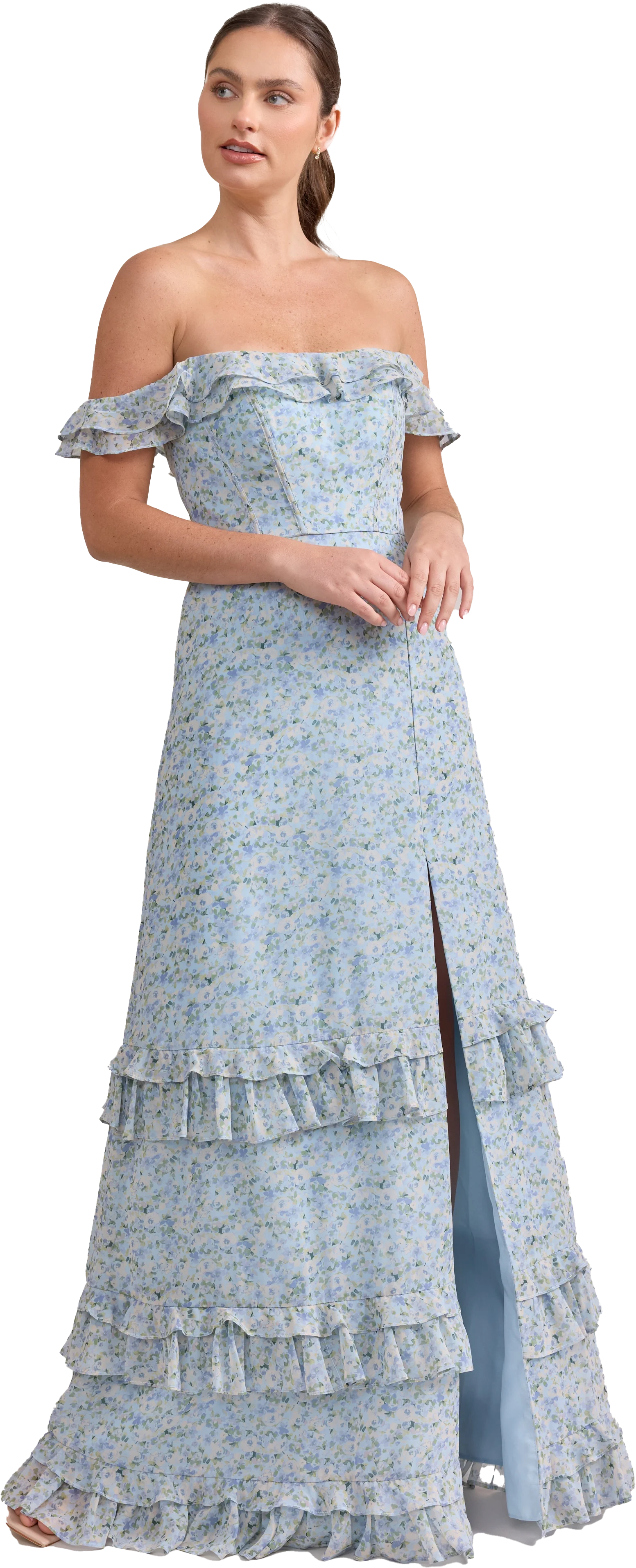 Shea Chiffon Floral Print Dress | Made To Order - Image 34
