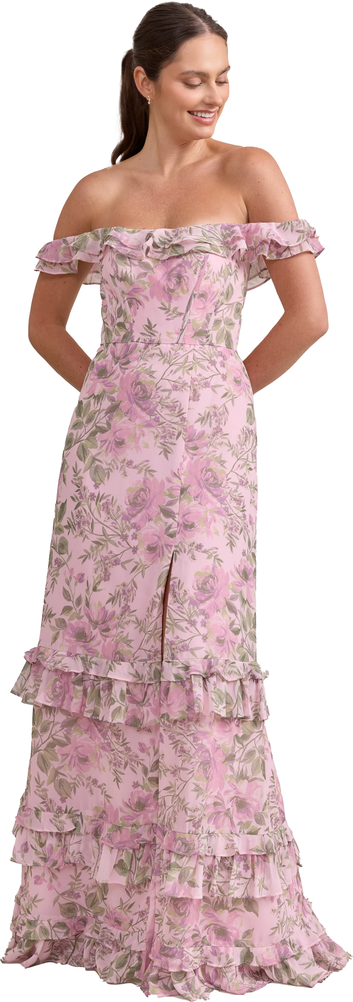 Shea Chiffon Floral Print Dress | Made To Order - Image 37