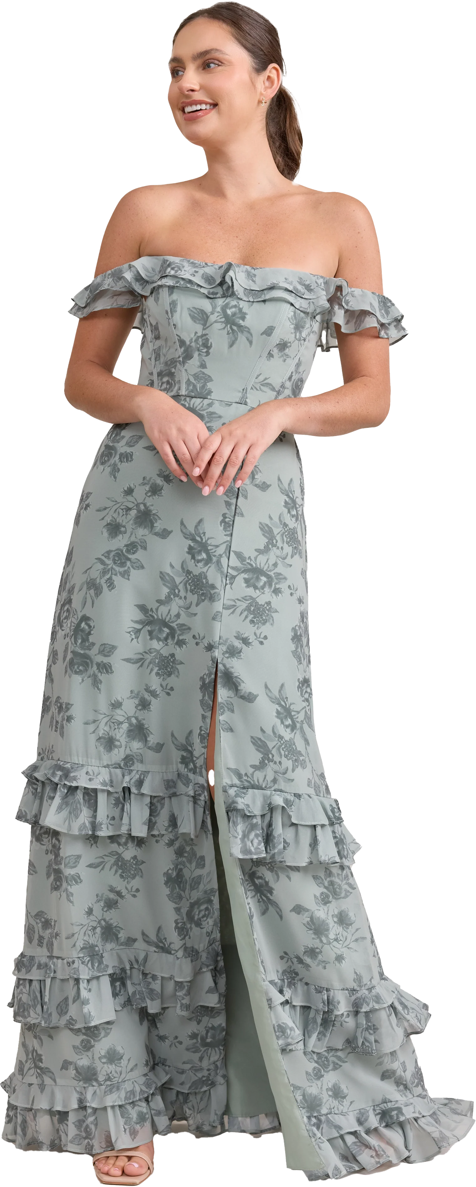 Shea Chiffon Floral Print Dress | Made To Order - Image 39
