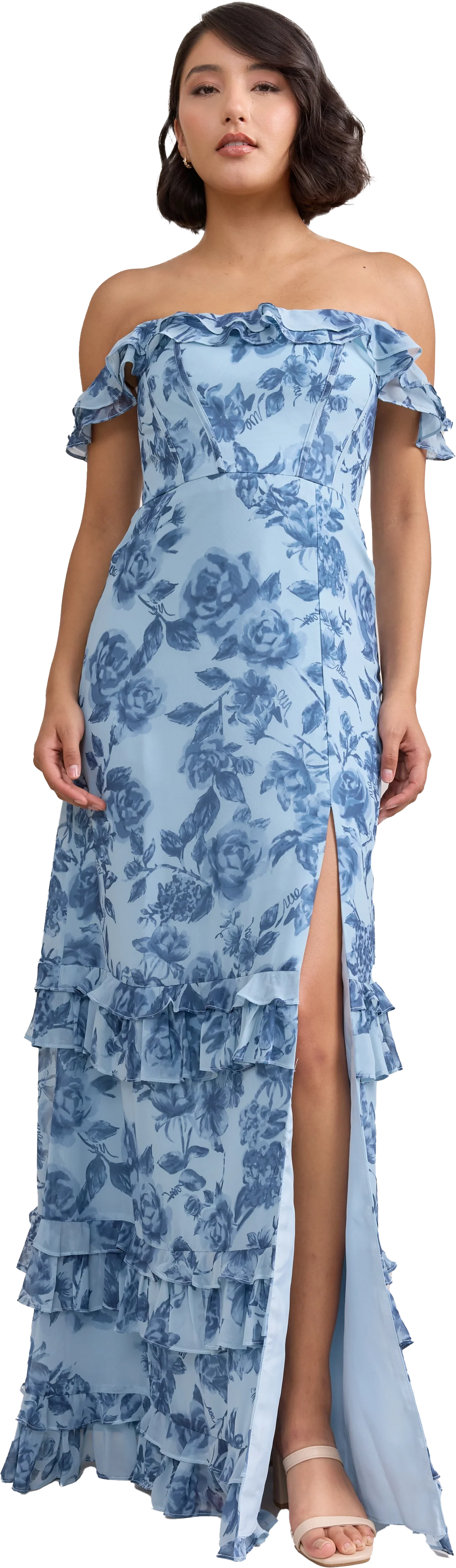 Shea Chiffon Floral Print Dress | Made To Order - Image 40