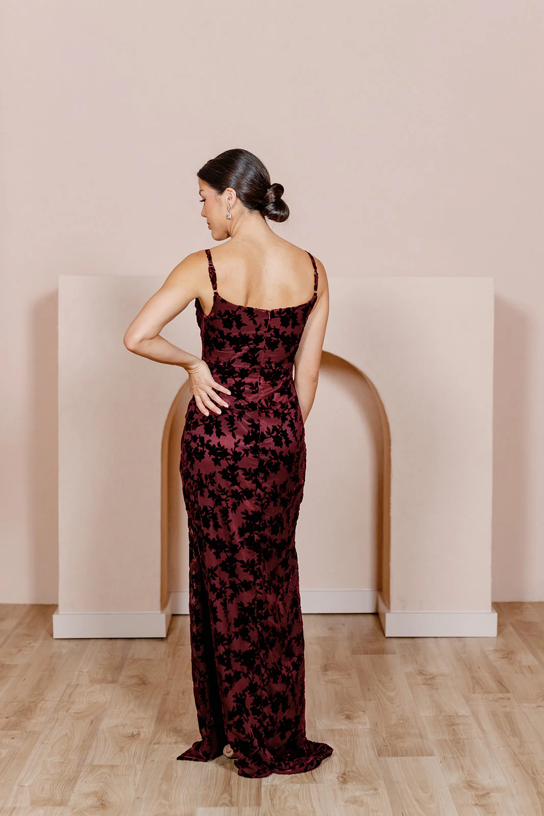 Skye Floral Burnout Velvet Dress | Made To Order - Image 15