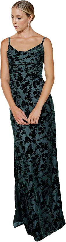 Skye Floral Burnout Velvet Dress | Made To Order - Image 28