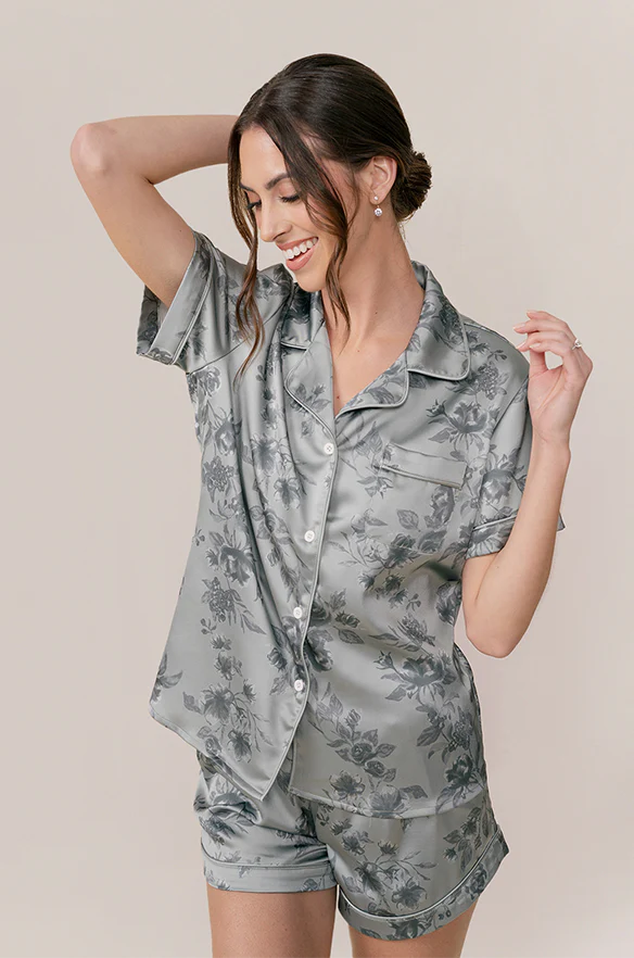 Sleepover Satin Floral Print Shorts | Made To Order - Image 4