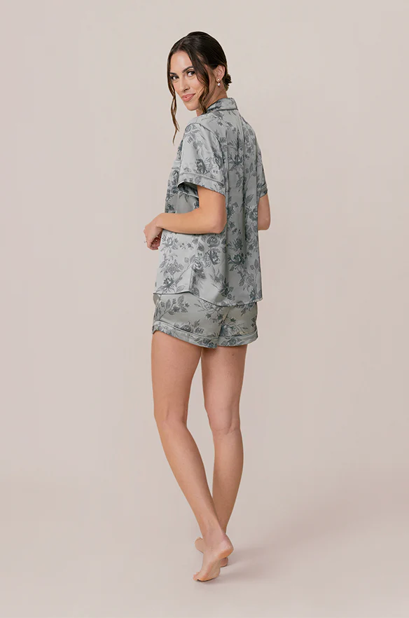 Sleepover Satin Floral Print Shorts | Made To Order - Image 5