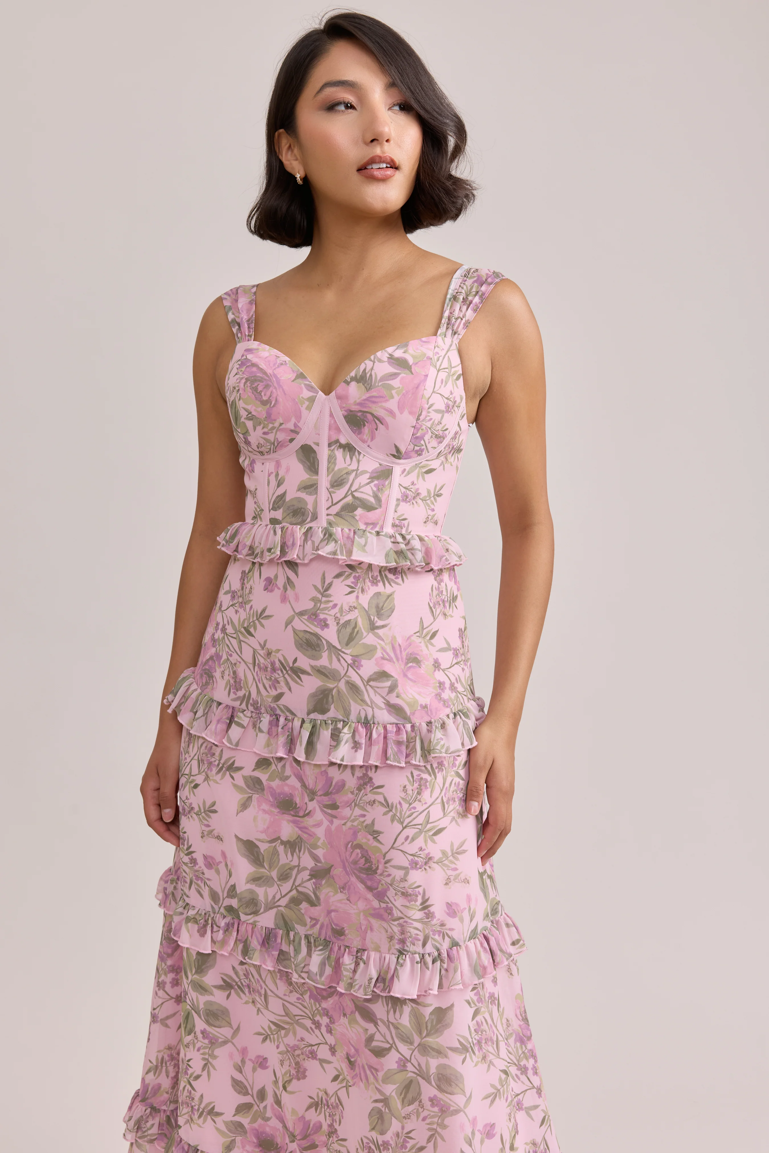 Sloane Chiffon Floral Print Dress | Made To Order - Image 19