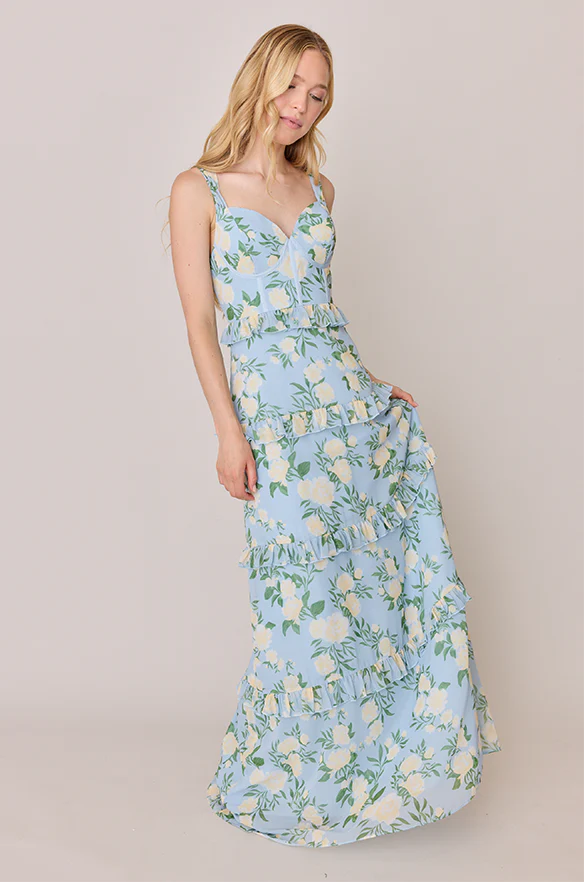 Sloane Chiffon Floral Print Dress | Made To Order - Image 25