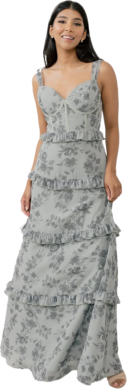 Sloane Chiffon Floral Print Dress | Made To Order - Image 51
