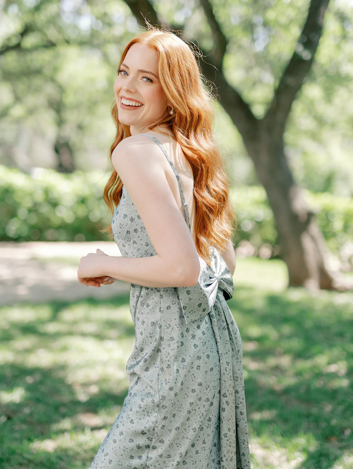 Steph Satin Floral Print Dress | Made To Order - Image 19