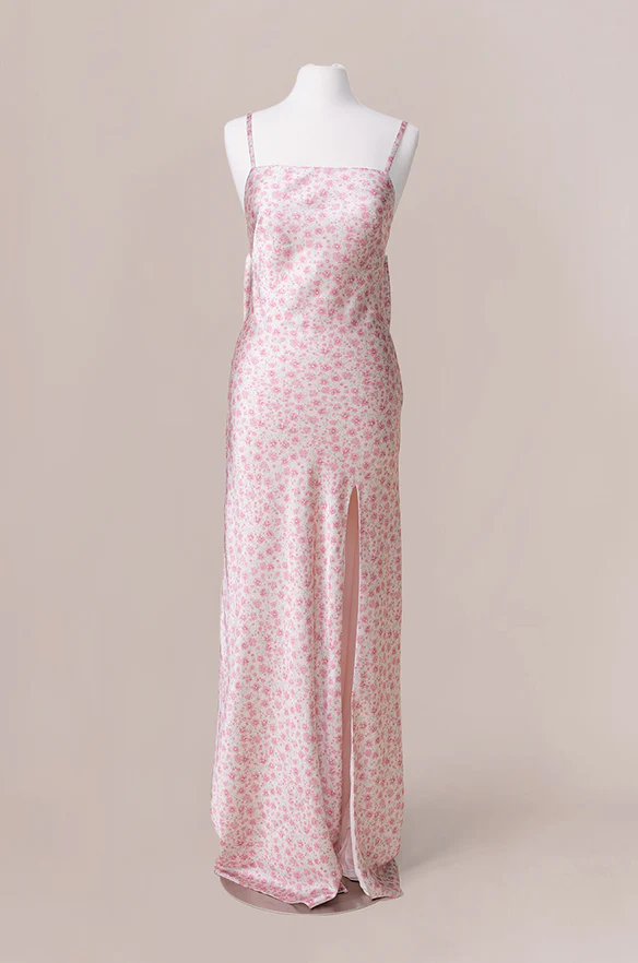 Steph Satin Floral Print Dress | Made To Order - Image 36