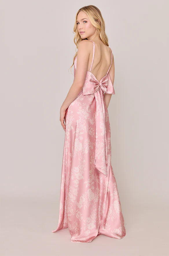 Steph Satin Floral Print Dress | Made To Order - Image 4